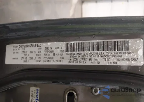 2010 Dodge Ram 1500 Slt/Sport/Trx из США, поврежденный, VIN 1D7RV1CT7AS171991